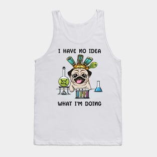 Adorably Clueless: Pug Scientist's Confusion Tank Top